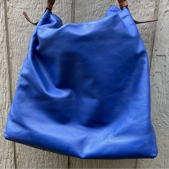 Dooney Bourke Newbury Leather Sloan Dixon Crossbody Bag Cobalt Blue & Tan 👜💙 - Picture 10 of 16